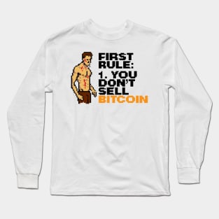 First Rule of Bitcoin Pixel Art Long Sleeve T-Shirt